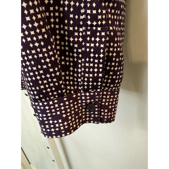 Chico's 3XL Purple Dot Print Blouse Button Down Long Sleeve Minimalist Fall Chic - Picture 11 of 13